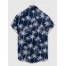 Full-Print Beach Style Hawaiian Palm Coconut Tree Printing Men's Short Sleeve Shirt