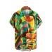 Men's Hawaiian Tiki Toucan Print Long Sleeve Shirt