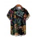 Men's Watercolor Tropical Hawaiian Short Sleeve Shirt